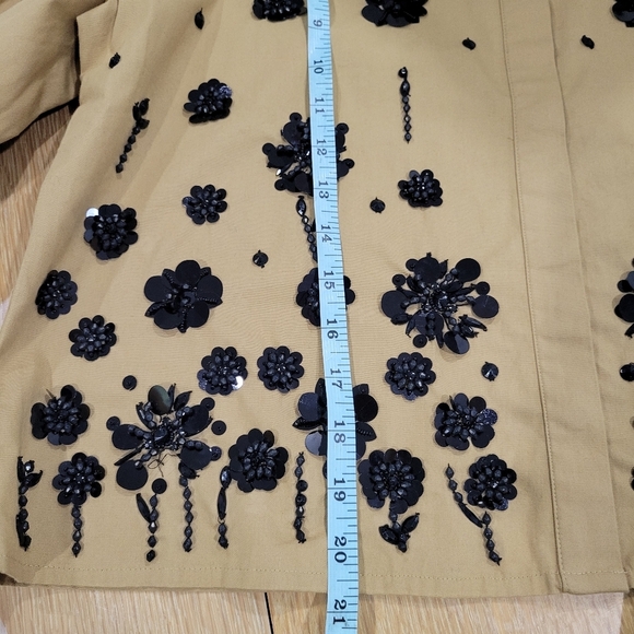 J Crew Sequin-embellished button-up shirt CF451 Size 12 Brown Black - Picture 9 of 11
